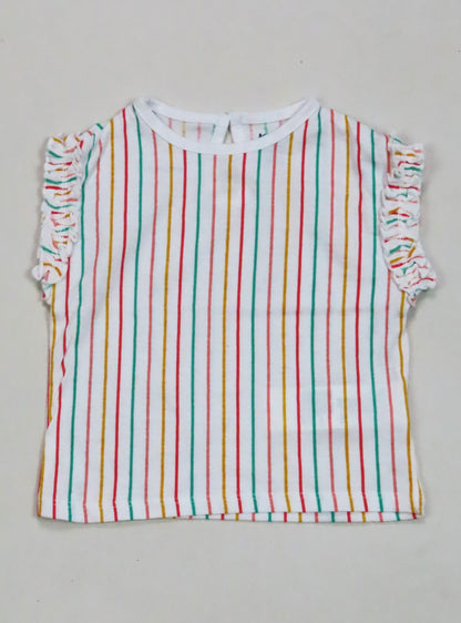 Baby Girls Printed T Shirt Multi Striped