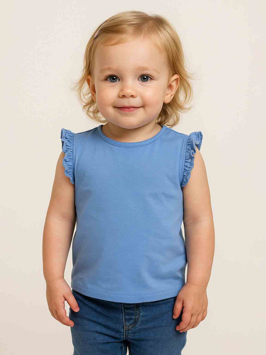 Baby Girls Printed T Shirt Ice Blue
