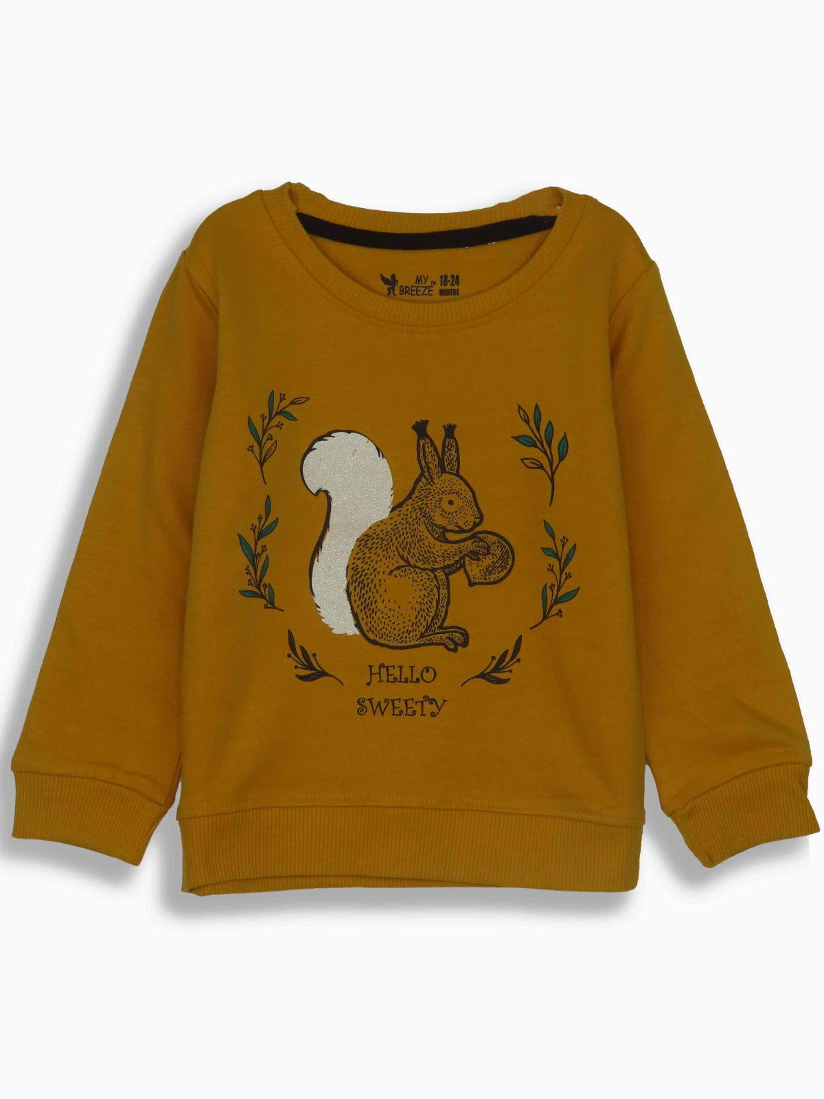 Baby Girls Pullover Yellow Sweatshirt