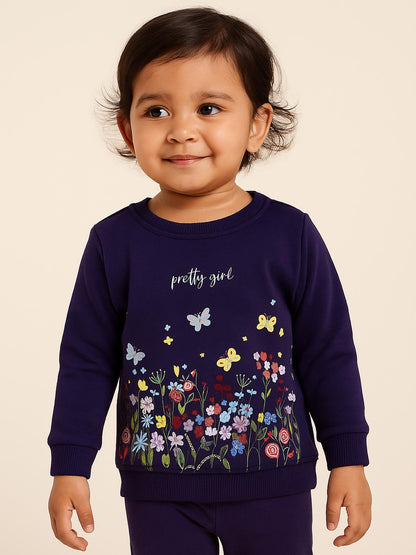 Baby Girls Pullover Purple Sweatshirt