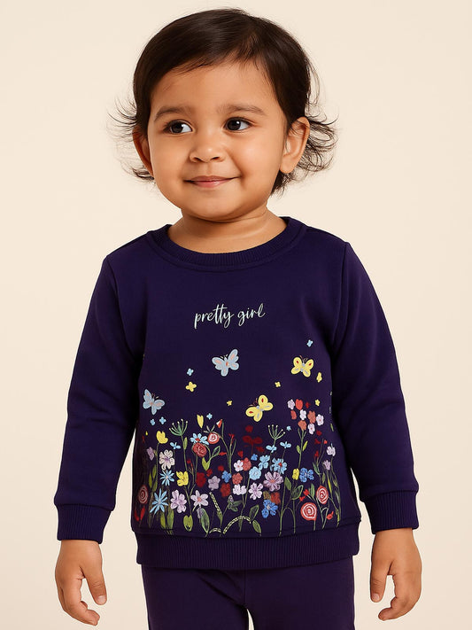 Baby Girls Pullover Purple Sweatshirt