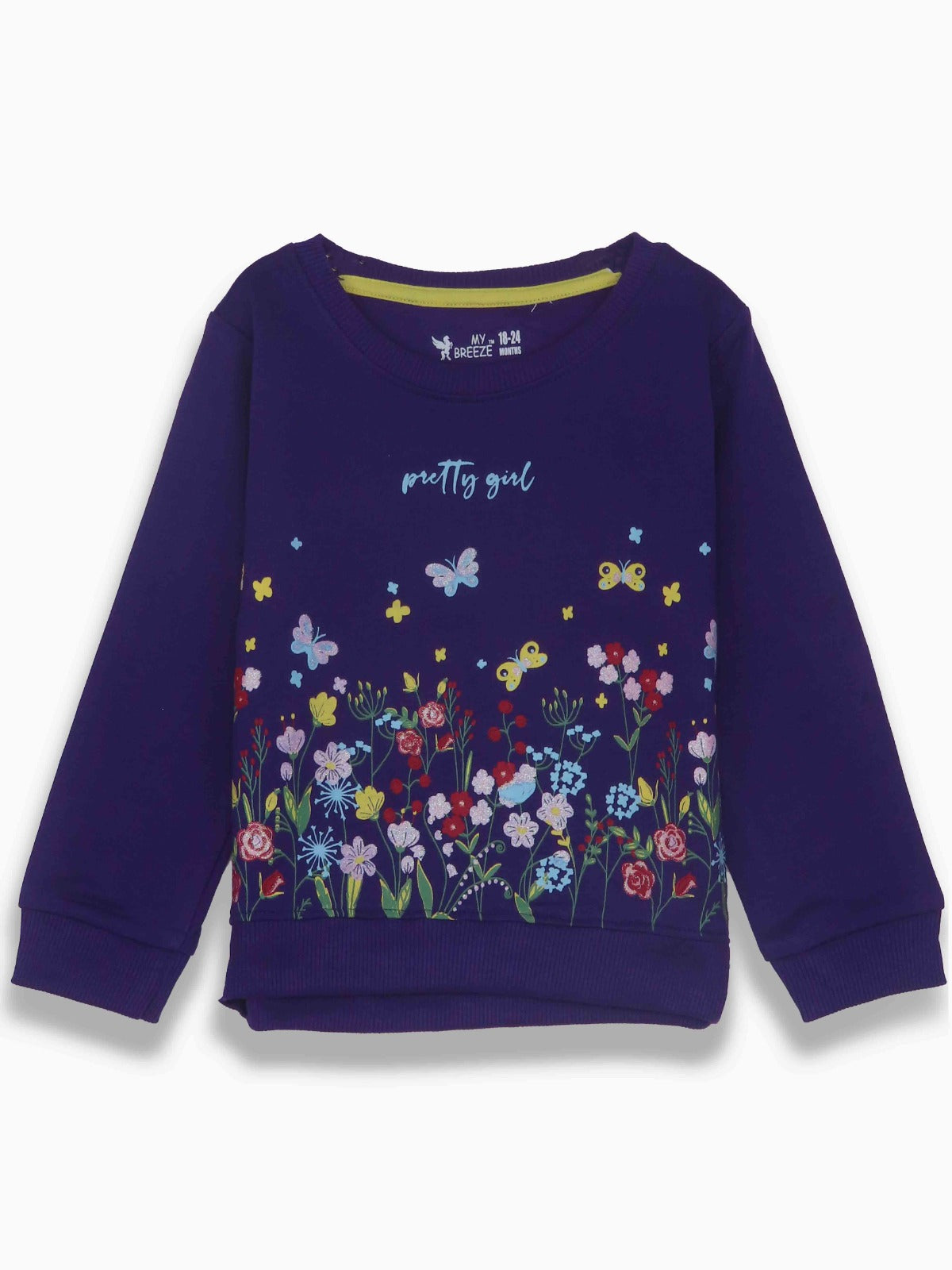 Baby Girls Pullover Purple Sweatshirt