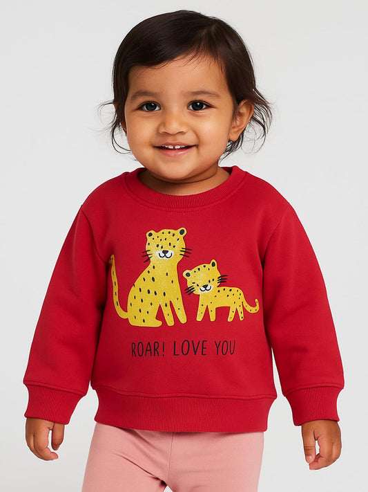 Baby Girls Pullover Coral Sweatshirt