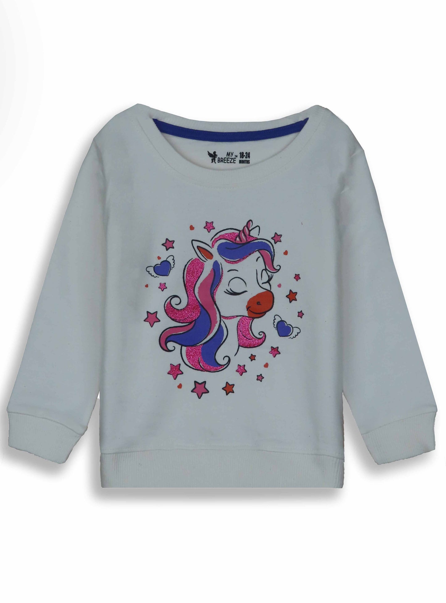 Baby Girls Pullover White Sweatshirt