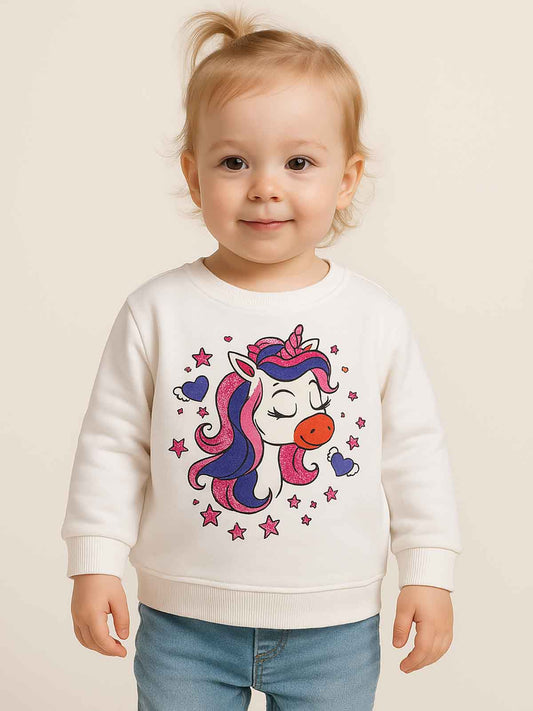 Baby Girls Pullover White Sweatshirt