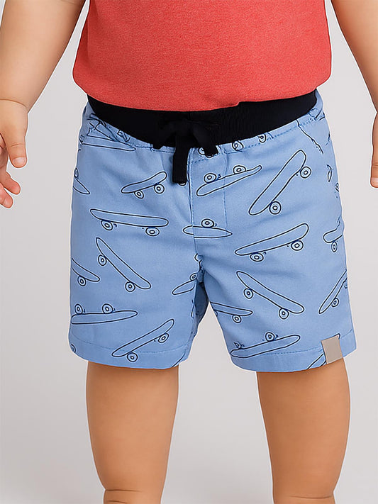 Baby Boys Blue Woven Shorts