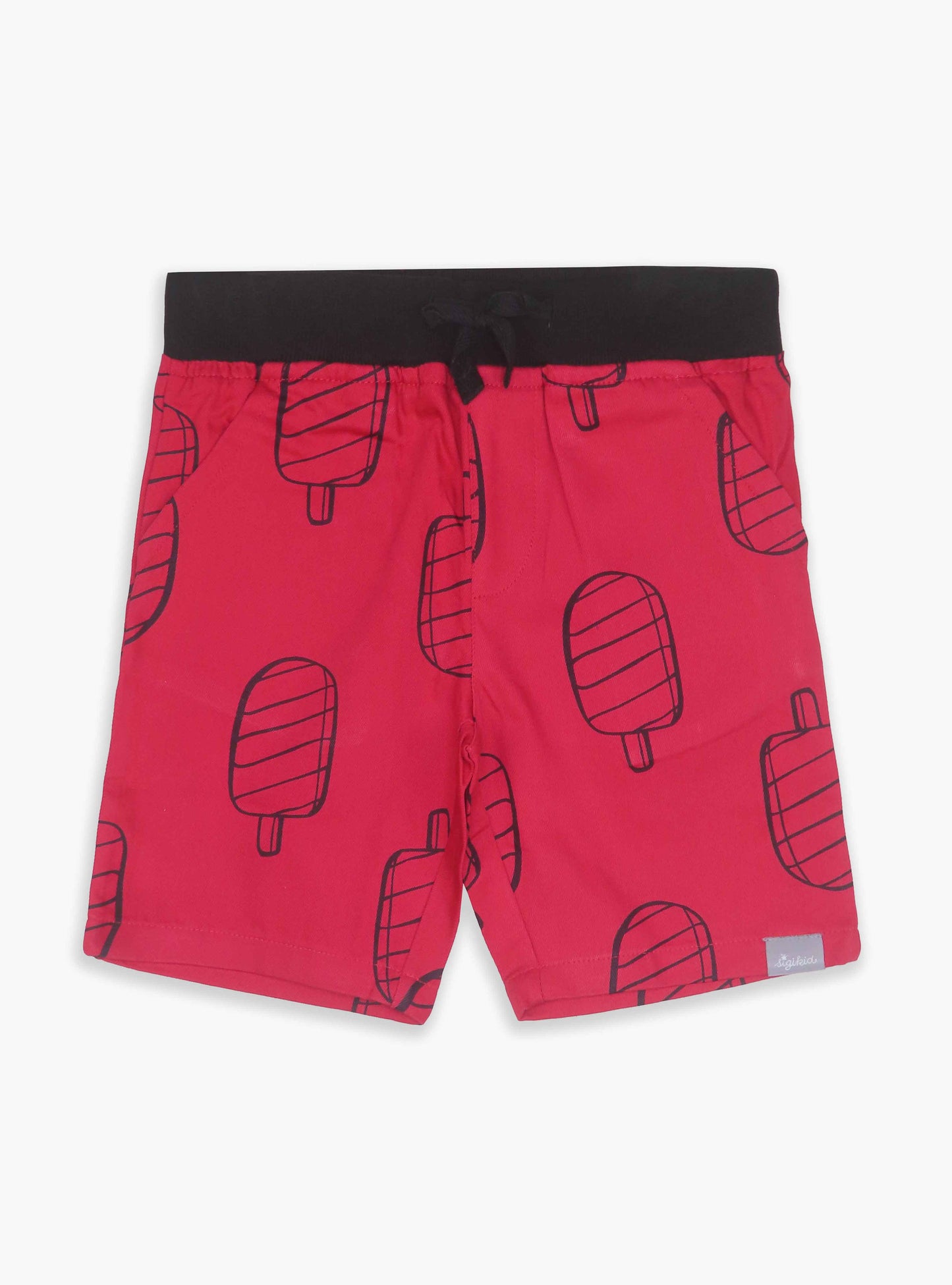 Baby Boys Red Woven Shorts