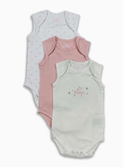 Baby 3 pack Sleeveless Stretch Bodysuits