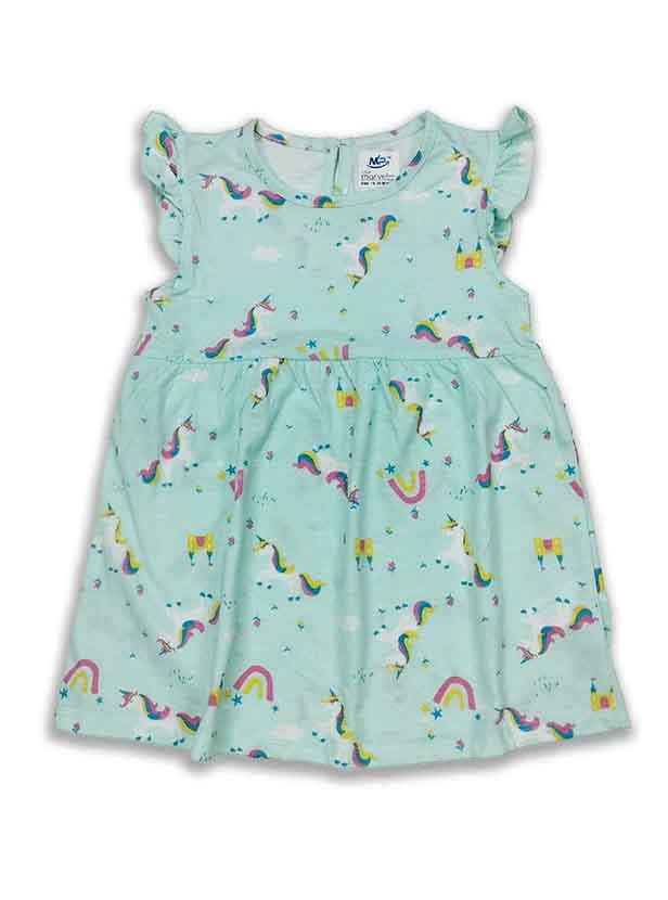 Baby Girls Printed Knit Dress Mint Green