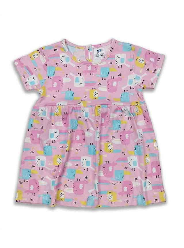 Baby Girls Printed Knit Dress Pink AOP