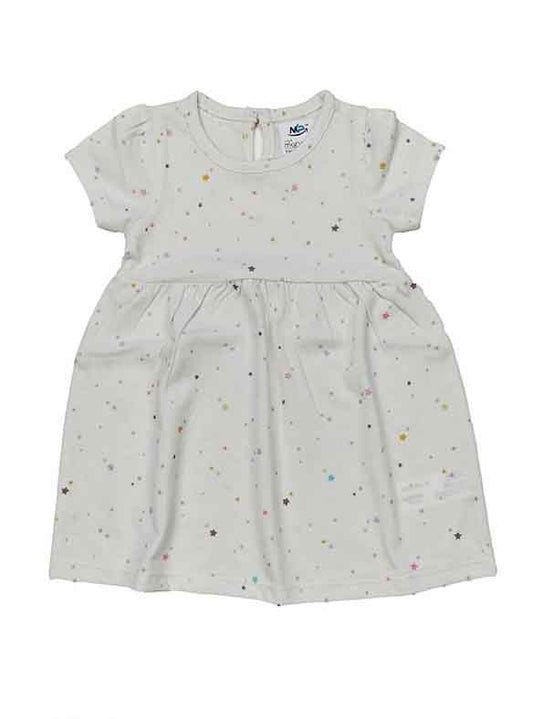 Baby Girls Printed Knit Dress Off White