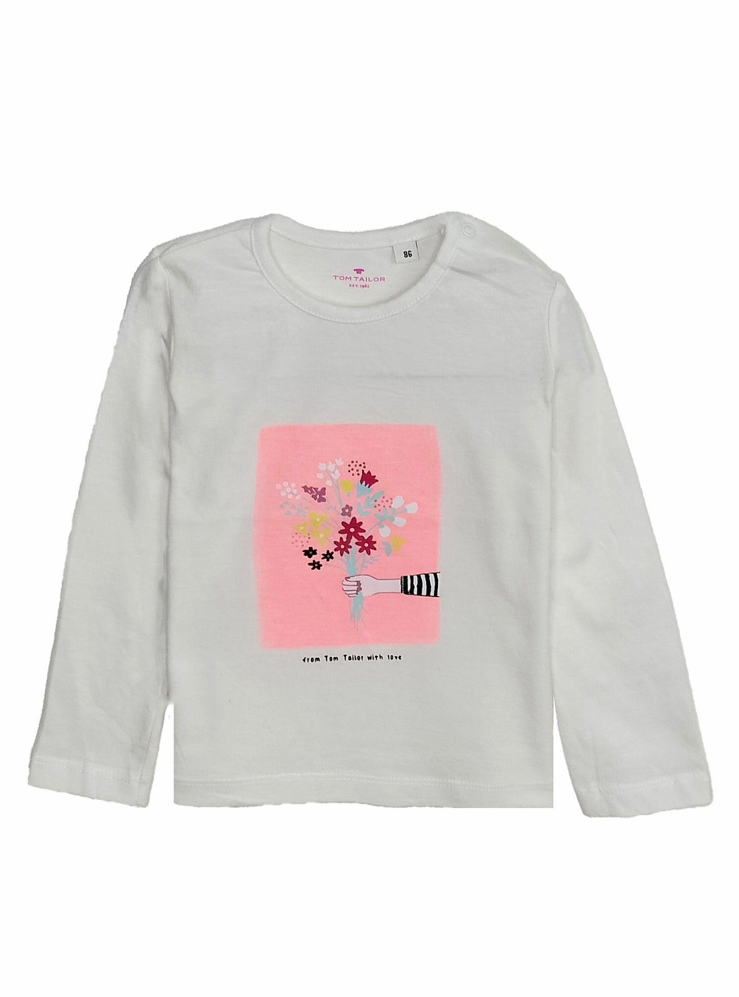 Baby Girls White Flower T Shirt