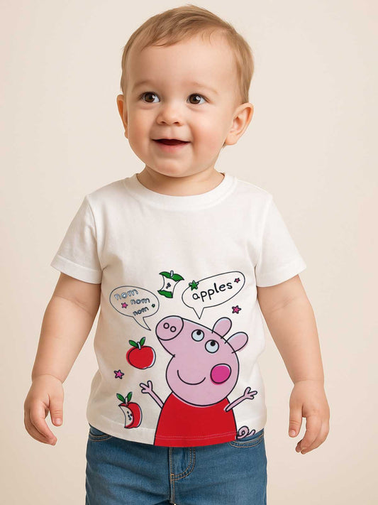 Boys Printed White T Shirt
