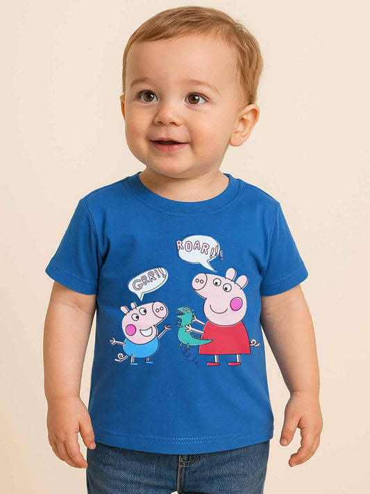 Boys Printed Blue T Shirt