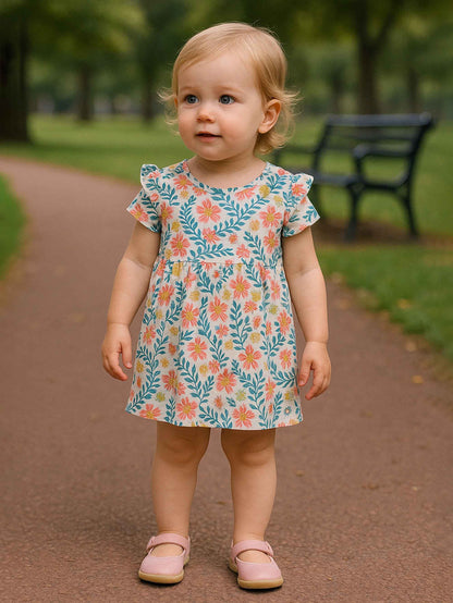 Baby Girls White Floral Knit Dress