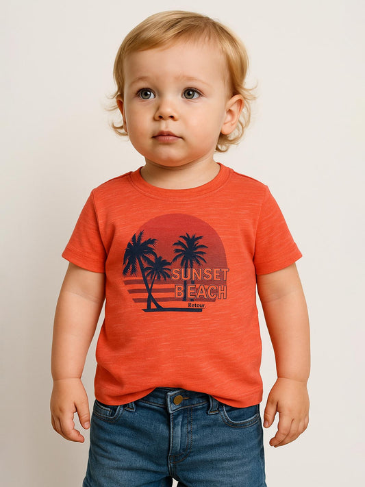 Baby Boys Printed T Shirt Orange