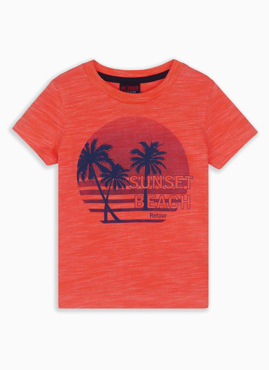 Baby Boys Printed T Shirt Orange