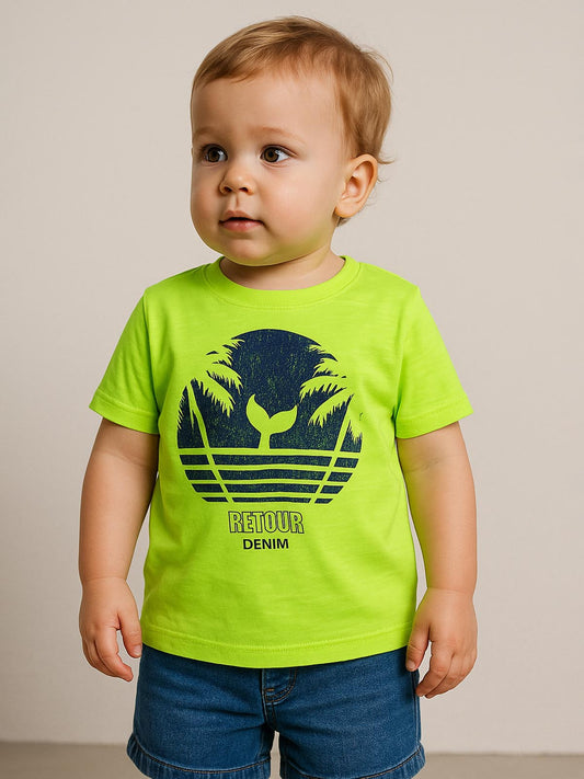 Baby Boys Printed T Shirt Green