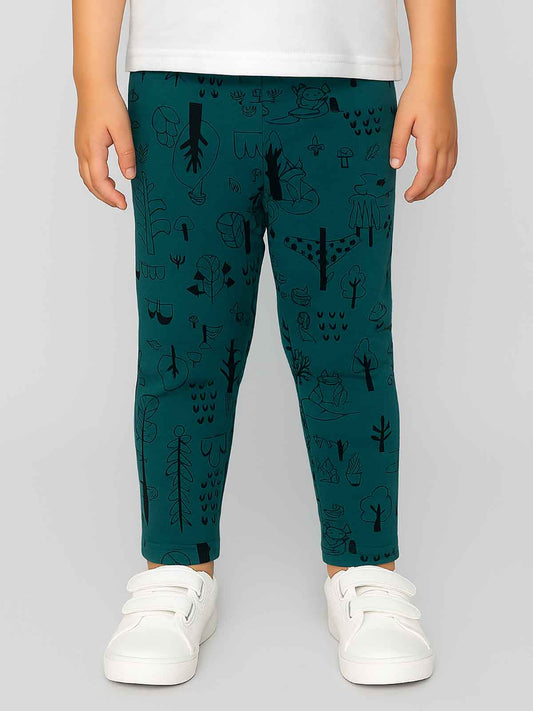 Baby Girls Stretch Green AOP Legging