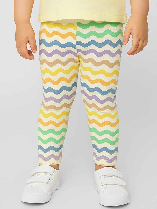 Baby Girls Stretch White AOP Legging