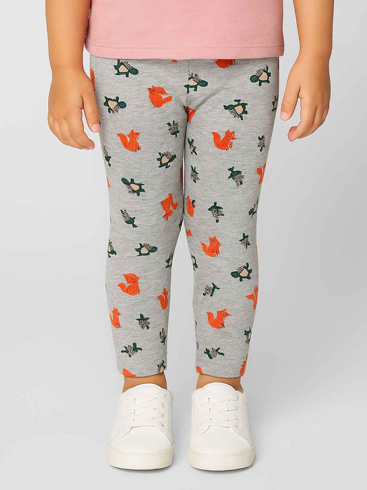 Baby Girls Stretch Grey AOP Legging