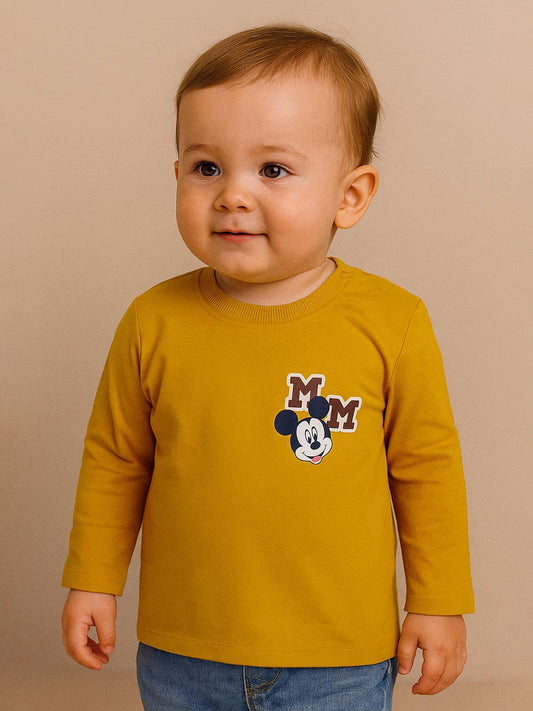 Boys Long Sleeve Mustard T Shirt