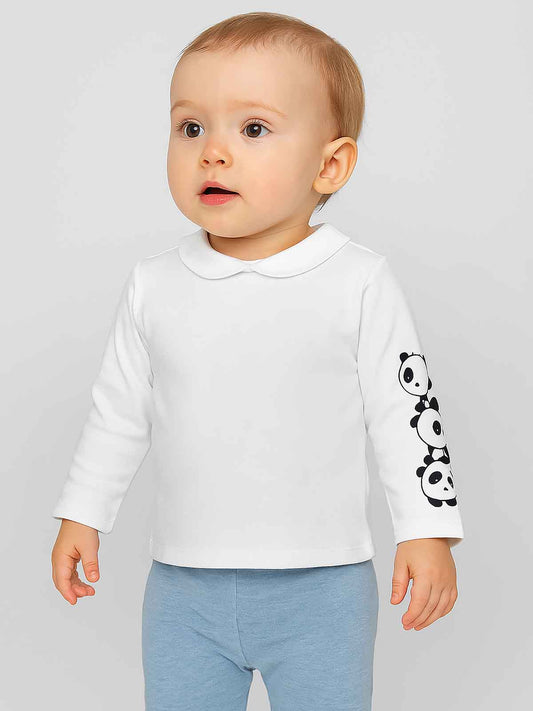 Baby Girls Long Sleeve White T-Shirt