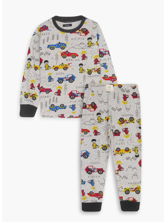 Baby Boys Printed Pyjama Set Grey AOP