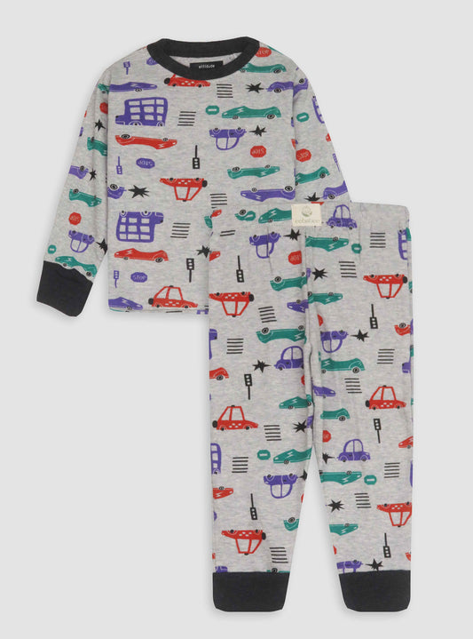 Baby Boys Printed Pyjama Set Grey