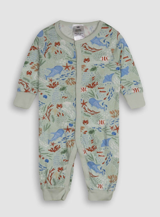 Baby Girls Green AOP Coverall