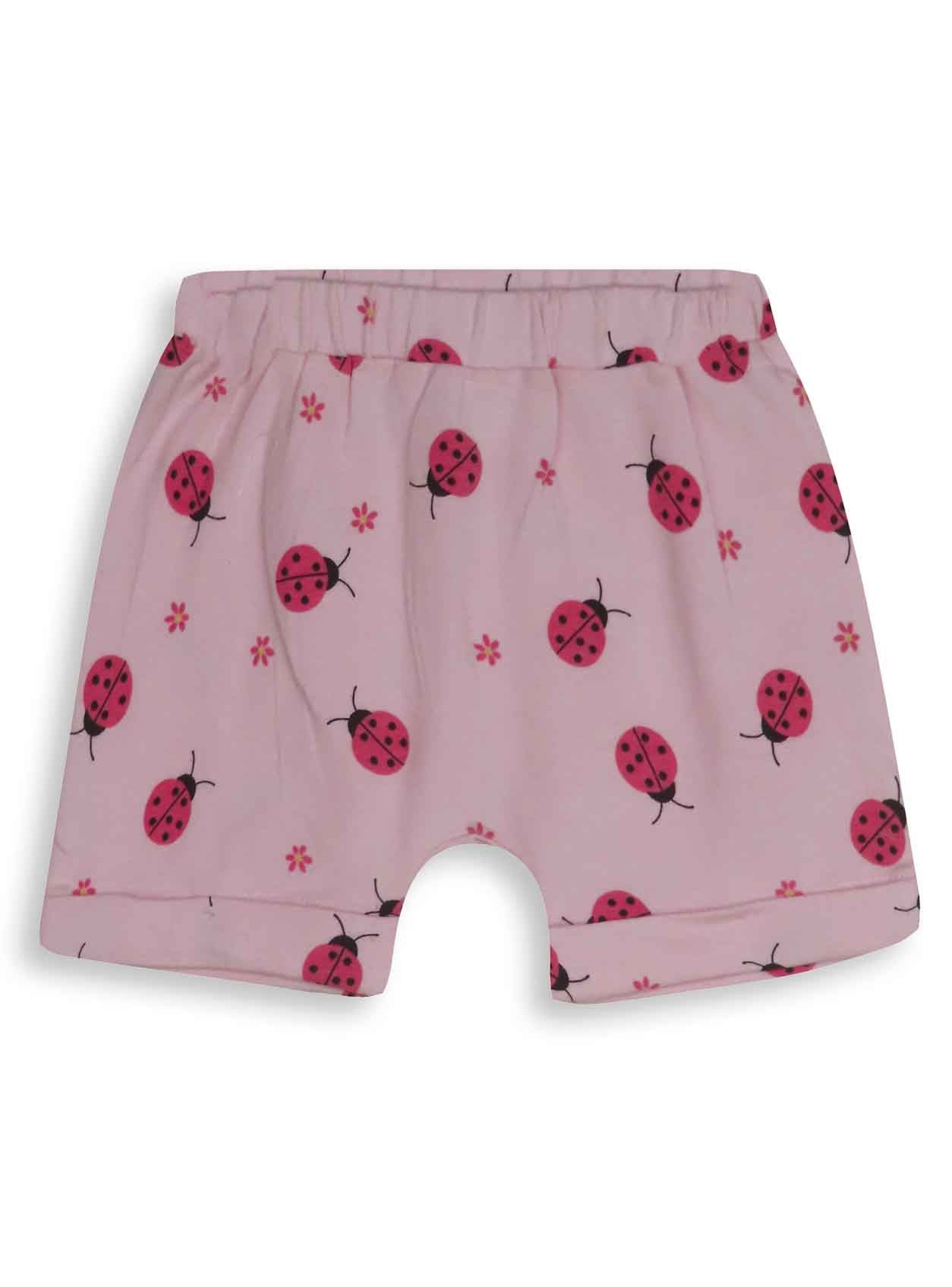 Baby Girls Pink AOP Knit Shorts