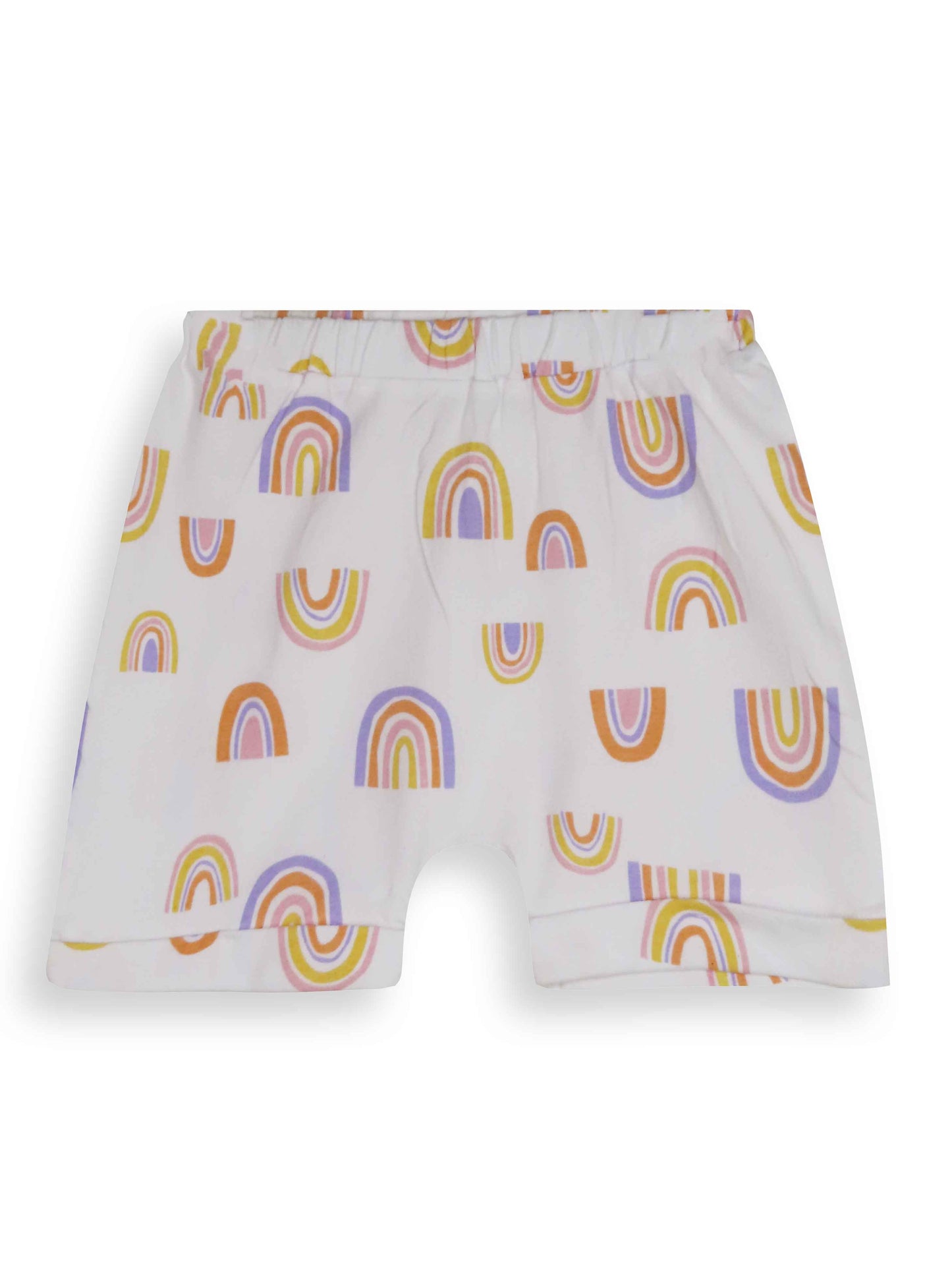 Baby Girls Rainbow Printed Knit Shorts