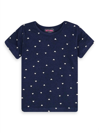 Baby Girls Printed Navy Top