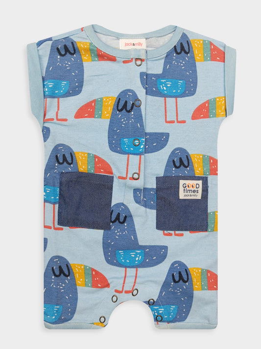 Baby Boy Magyar Sleeve Printed Playsuits