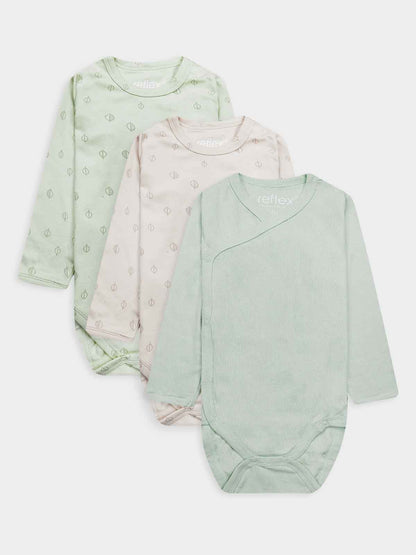 Baby 3 Pack Long Sleeve Bodysuits Mixed