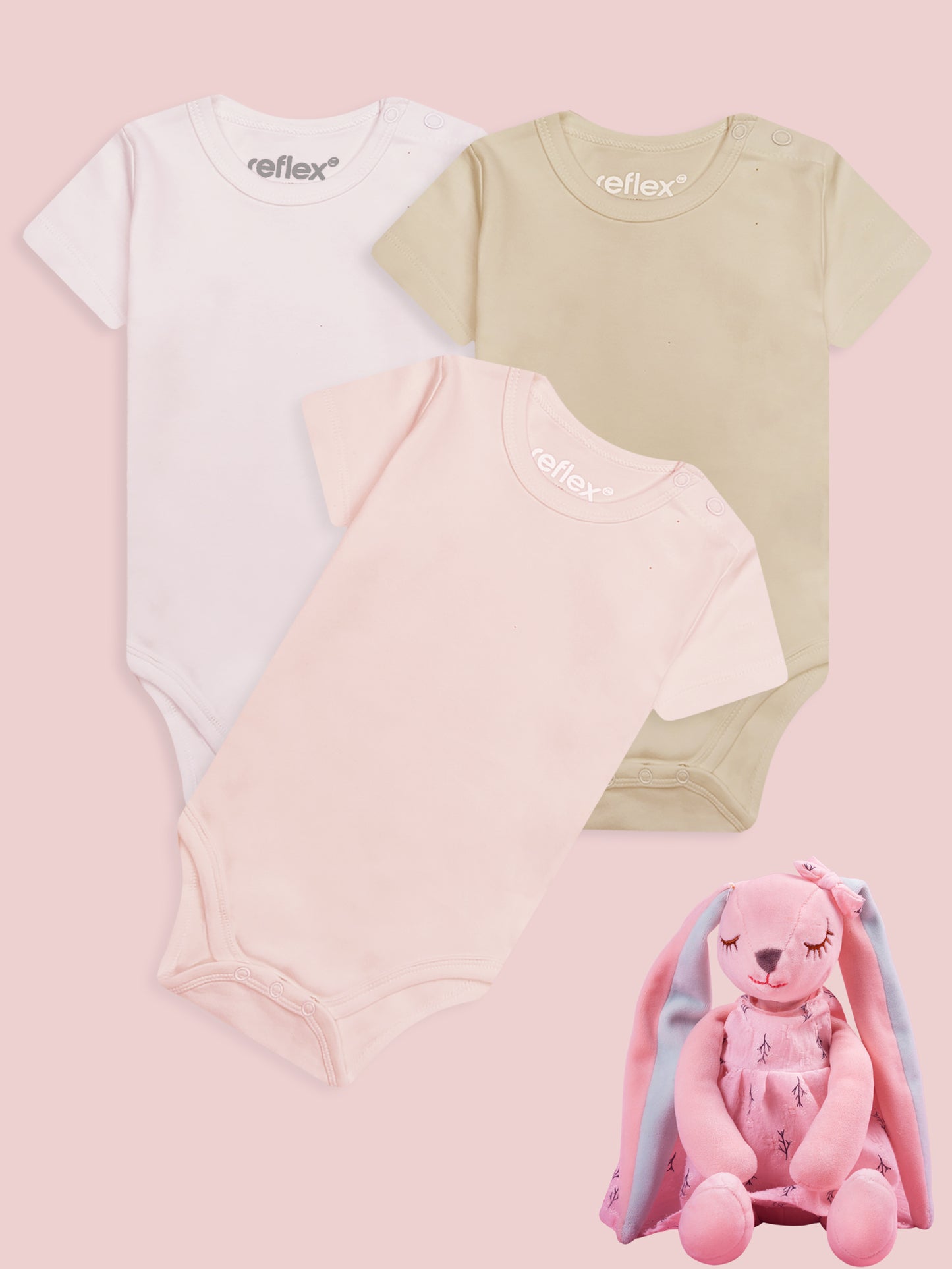 Baby 3 Pack  Short Sleeve Bodysuits Mixed