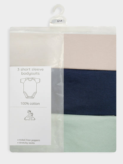 Baby 3 Pack  Short Sleeve Bodysuits Mixed
