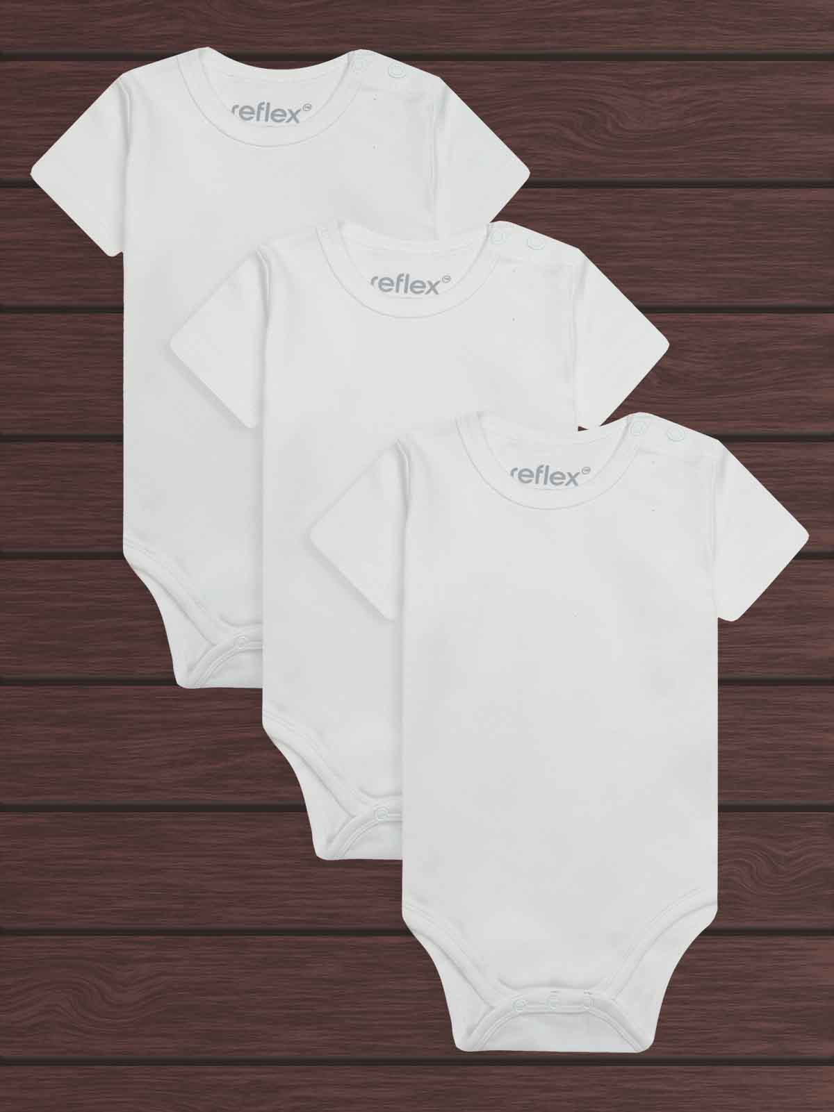 Baby 3 Pack  Short Sleeve Bodysuits White