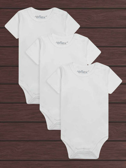 Baby 3 Pack  Short Sleeve Bodysuits White