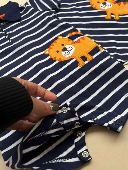 Baby Striped n Applique Playsuit