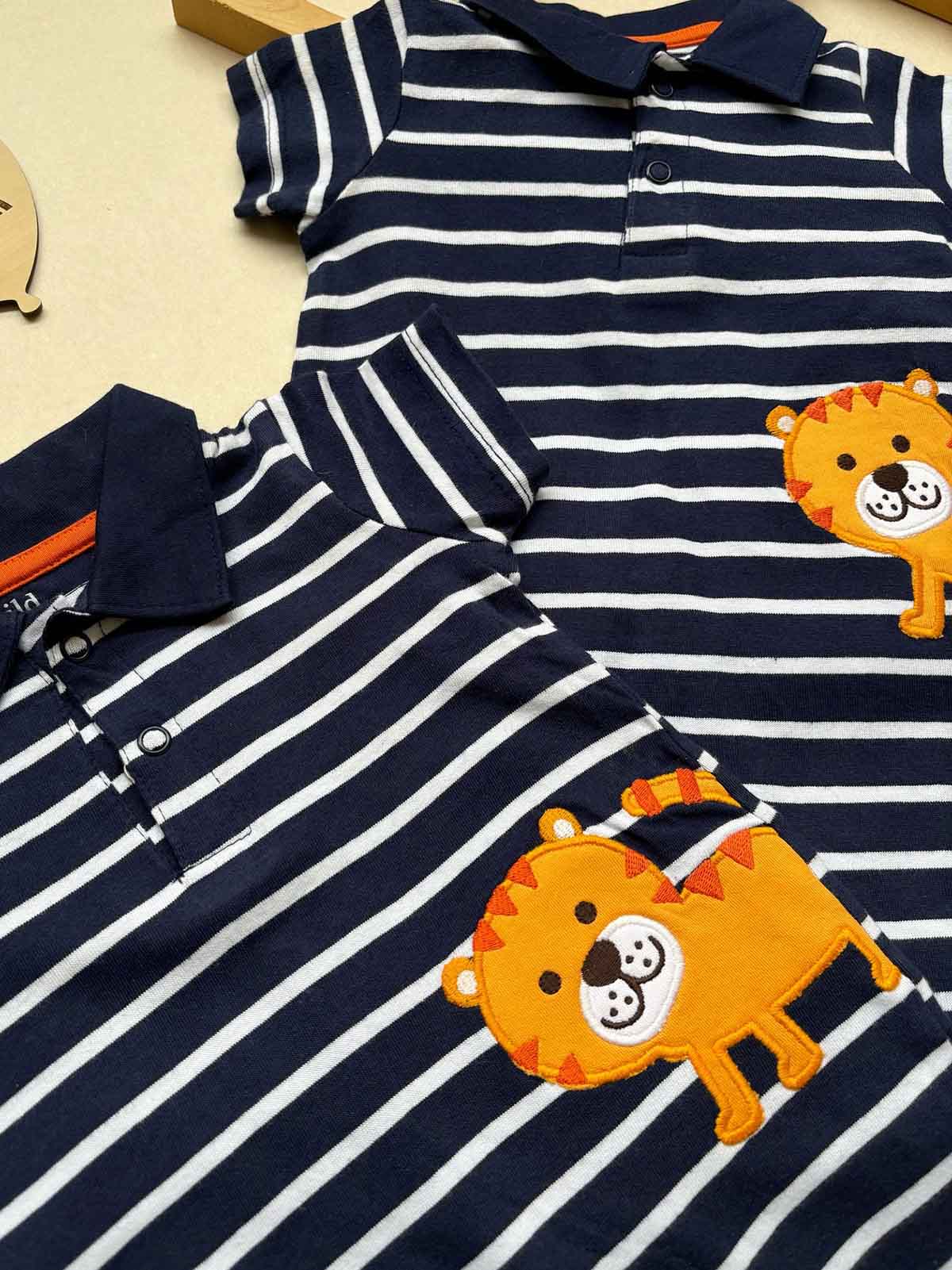 Baby Striped n Applique Playsuit