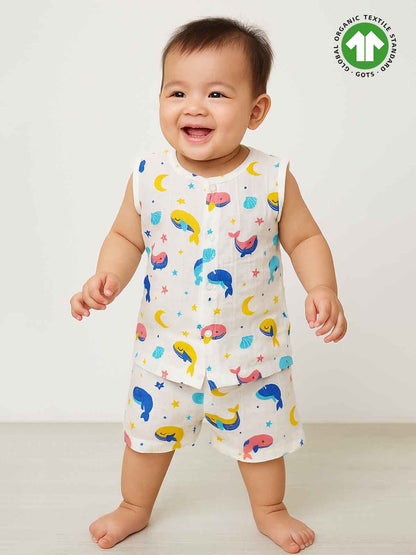 Baby Muslin Jabla Shorty Set