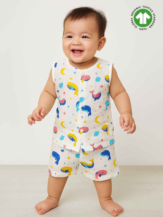 Baby Muslin Jabla Shorty Set