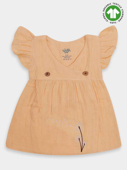 Baby Girls Muslin Frill Orange Frock