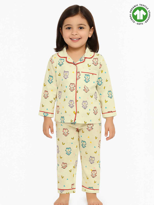 Kids Muslin Full Sleeve Pyjama Set