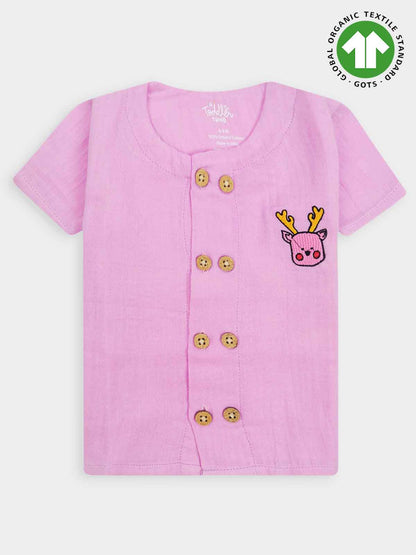 Baby Girls Co-Ord Shorty Set Pink