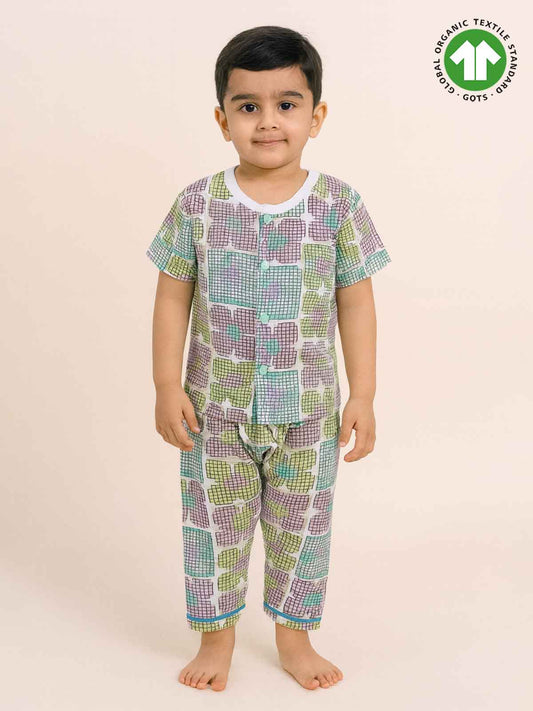 Kids Muslin Printed Pyjama Set