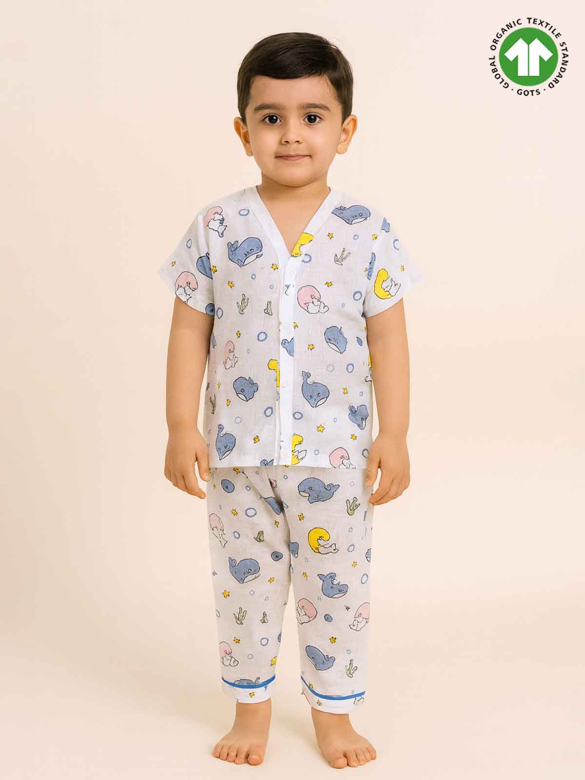Kids Muslin Printed Pyjama Set