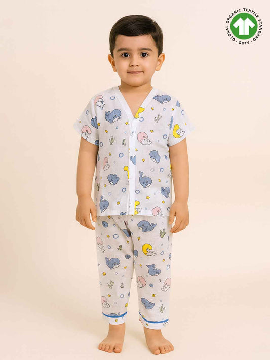 Kids Muslin Printed Pyjama Set