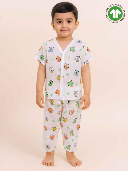 Kids Muslin Printed Pyjama Set